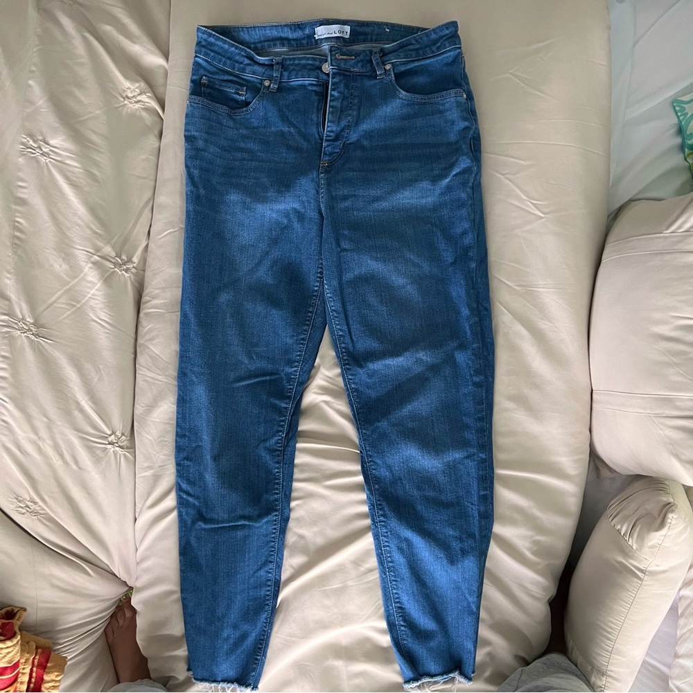 LOFT Blue Denim Skinny Jeans for Women (Size 10)